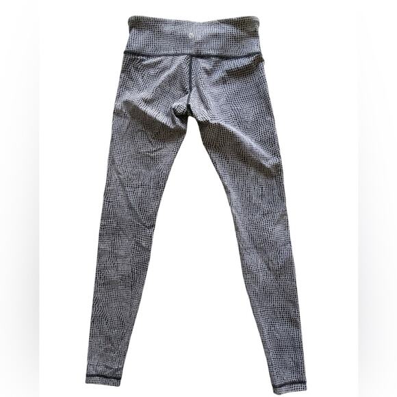 Lululemon Wunder Under Pant III Fall Net White Black Size 6 - Picture 5 of 11